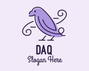 Purple Sparrow Bird  Logo