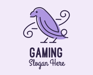 Purple Sparrow Bird  Logo