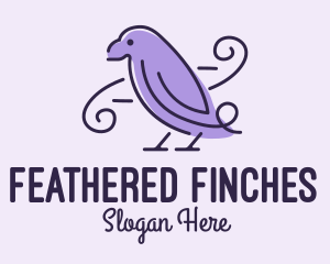 Purple Sparrow Bird  logo design