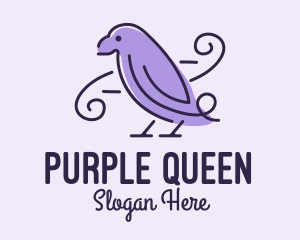 Purple Sparrow Bird  logo design