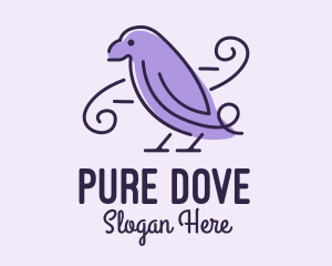 Purple Sparrow Bird  logo design