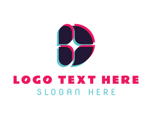 Online - Glitch App Letter D logo design