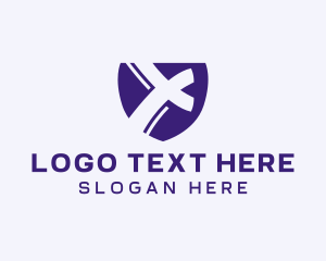 Tech - Security Shield Letter X logo design
