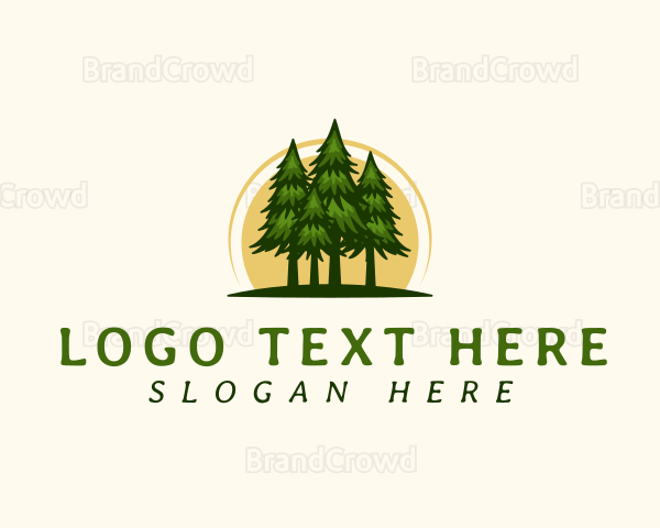 Nature Pine Tree Woods Logo