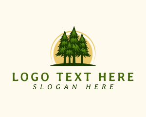 Land - Nature Pine Tree Woods logo design