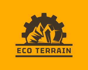 Mountain Mining Excavator logo design