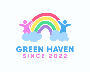 Children Rainbow Nursery logo design