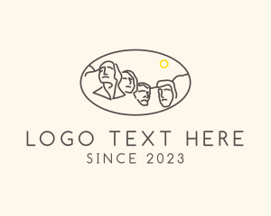Landmark - Mount Rushmore Outline logo design