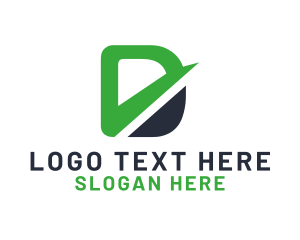 Initial - Green Letter D logo design