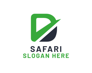 Initial - Green Letter D logo design