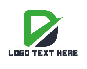 Drywall - Green Letter D logo design