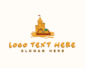 Sand - Sand Castle Summer Beach logo design