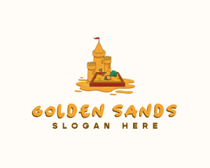 Sand Castle Summer Beach logo design