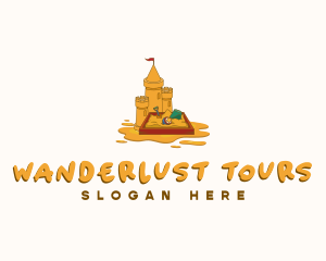 Sand Castle Summer Beach logo design