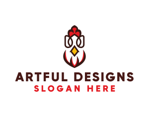 Chicken Rooster Poultry logo design