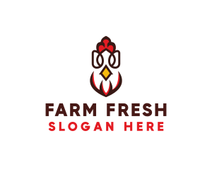 Chicken Rooster Poultry logo design