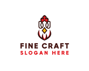 Chicken Rooster Poultry logo design