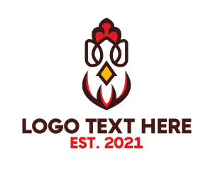 Beak - Abstract White Rooster logo design