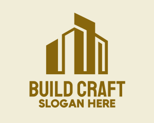 Gold Building Construction logo design