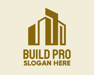 Gold Building Construction logo design
