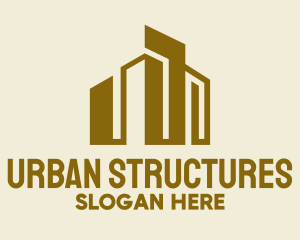 Buildings - Gold Building Construction logo design