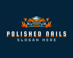 Flaming Car Detailing logo design