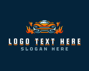 Sedan - Flaming Car Detailing logo design