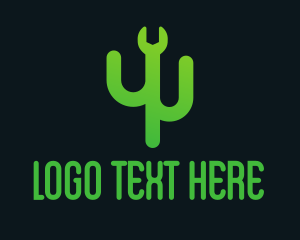 Texan - Wrench Mechanic Cactus logo design