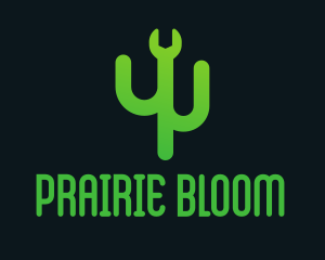 Prairie - Wrench Mechanic Cactus logo design