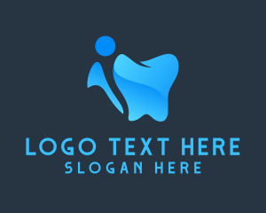 Tooth - Blue Human Dentist logo design
