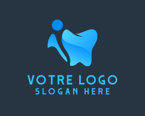Clinic - Blue Human Dentist logo design