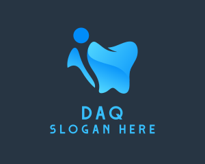 Odontology - Blue Human Dentist logo design