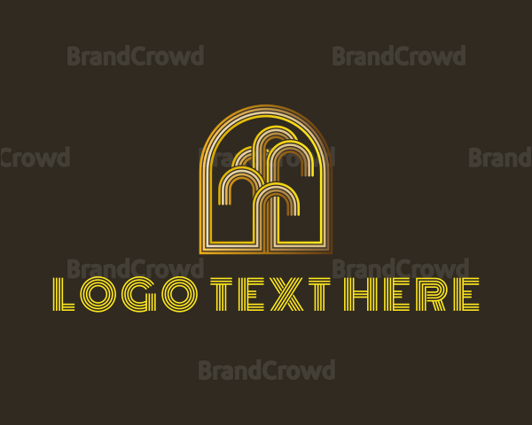 Golden Arch Abstract Tree Logo