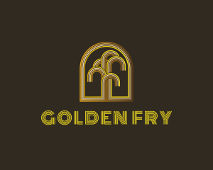 Golden Arch Abstract Tree logo design