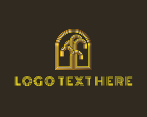 Golden - Golden Arch Abstract Tree logo design