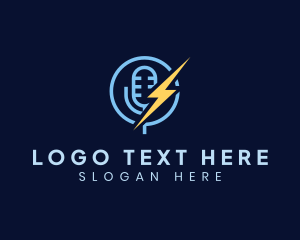 Song - Lightning Podcast Mic logo design