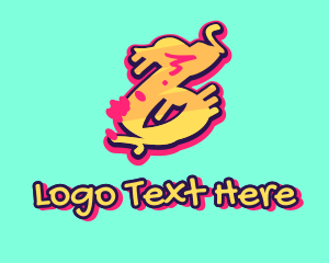 Teen - Graffiti Art Number 6 logo design