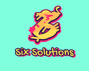 Six - Graffiti Art Number 6 logo design