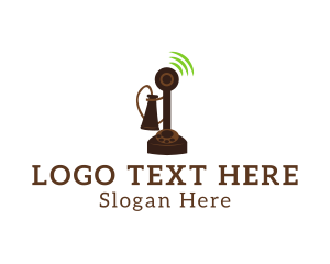 Communication - Signal Candlestick Telephone logo design