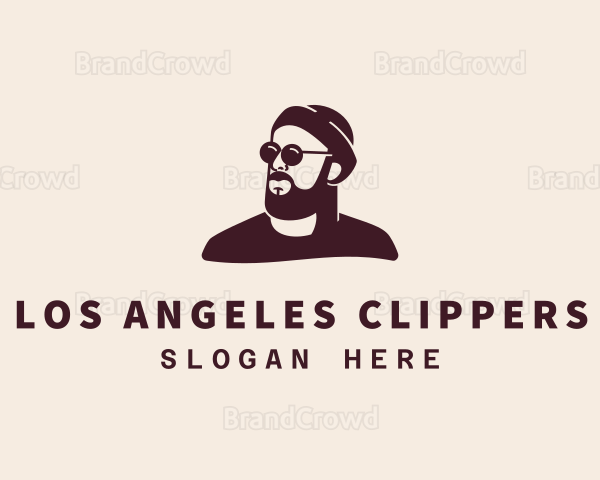 Hipster Male Beard Logo