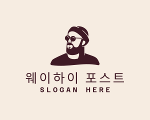 Hipster Male Beard logo design