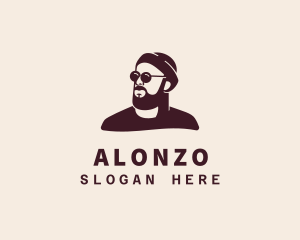 Hipster Male Beard logo design