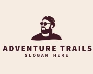 Hipster Male Beard logo design