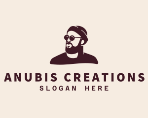 Hipster Male Beard logo design