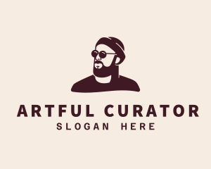 Hipster Male Beard logo design