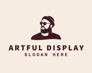 Hipster Male Beard logo design