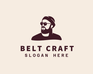 Hipster Male Beard logo design