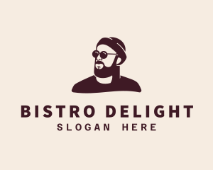 Hipster Male Beard logo design