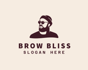 Hipster Male Beard logo design