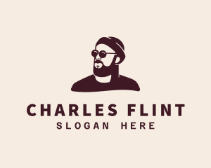 Hipster Male Beard logo design